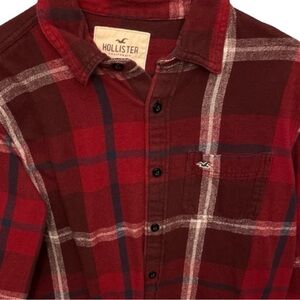 2/$30 Hollister Plaid Button Down Shirt SM HCO Button Up Shirt RED WHITE BLUE